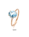 SLAETS Jewellery Ring Bloom Aquamarine and Diamonds, 18Kt Rose Gold (watches)
